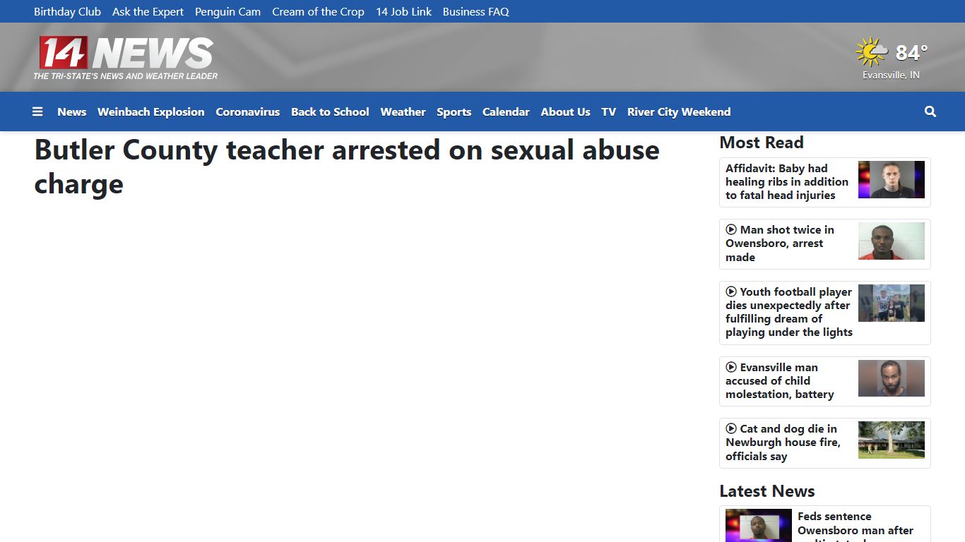 Butler County teacher arrested on sexual abuse charge